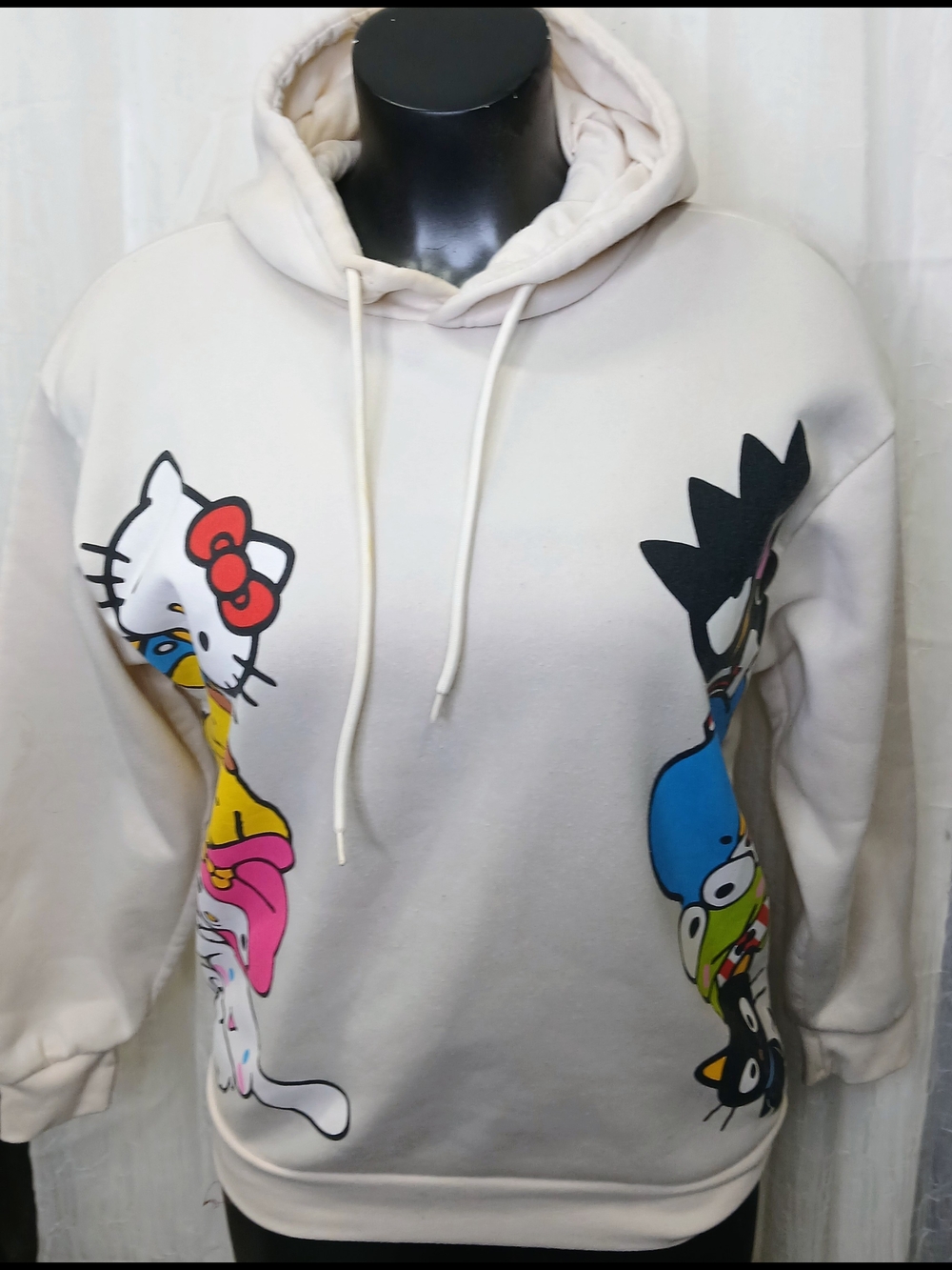 Hello Kitty Graphic Cream Hoodie Sweater - Women
